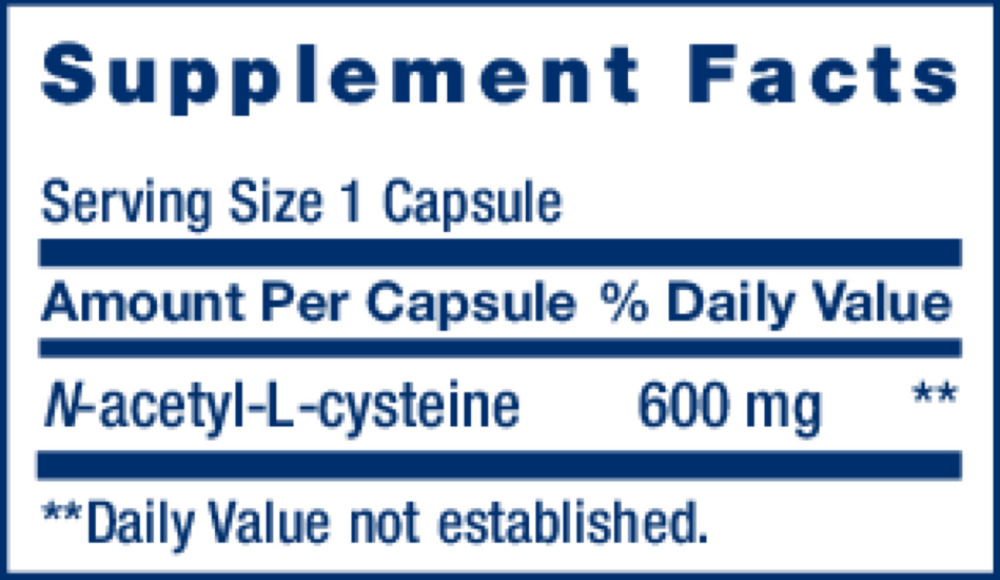 N-Acetyl L-Cysteine Life Extension 600mg 60ct